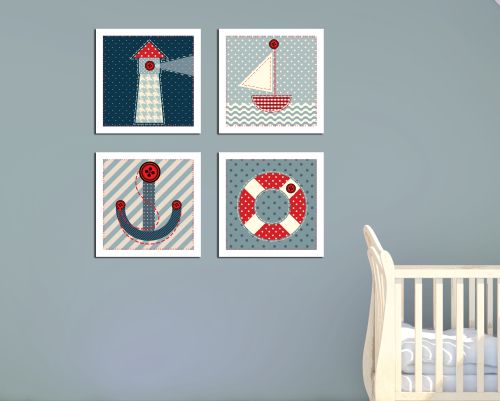 Kids wall art decoration boy sailor