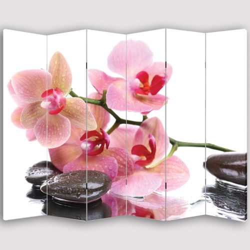 P0063 Декоративен параван Розова орхидея (3, 4 , 5 или 6 части)