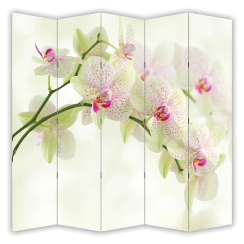 P0093 Decorative Screen Room divider White orchids (3,4,5 or 6 panels)