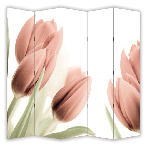 P0141 Decorative Screen Room divider Soft pink tulips (3,4,5 or 6 panels)