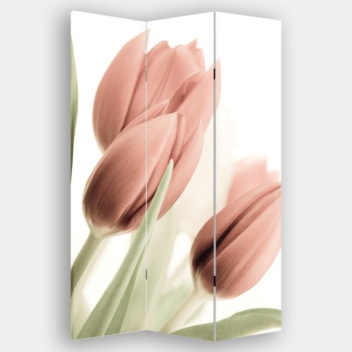 P0141 Decorative Screen Room divider Soft pink tulips (3,4,5 or 6 panels)