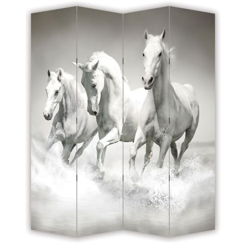 P0169 Decorative Screen Room divider White horses (3,4,5 or 6 panels)