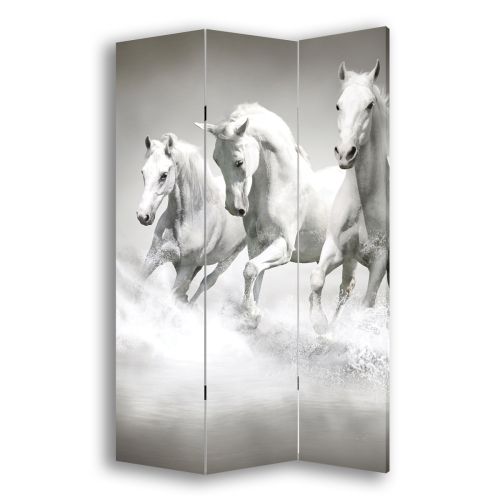 P0169 Decorative Screen Room divider White horses (3,4,5 or 6 panels)