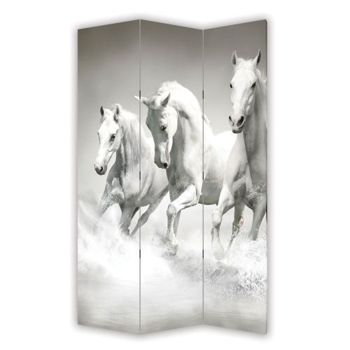 P0169 Decorative Screen Room divider White horses (3,4,5 or 6 panels)