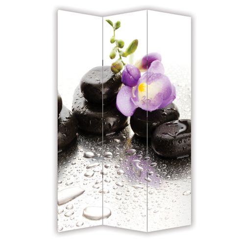 P0325 Decorative Screen Room divider Stones and orchids (3,4,5 or 6 panels)