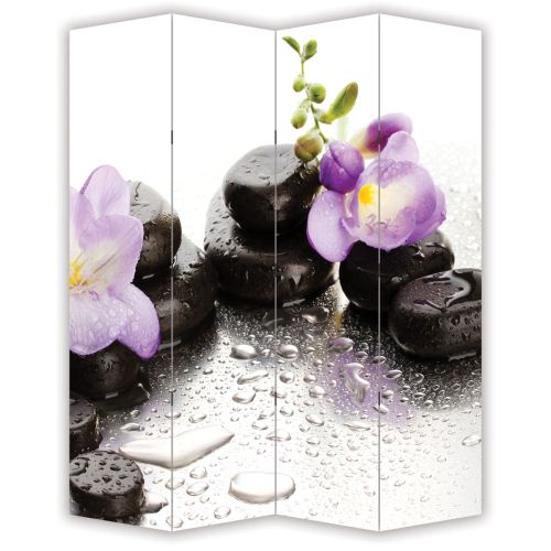 P0325 Decorative Screen Room divider Stones and orchids (3,4,5 or 6 panels)