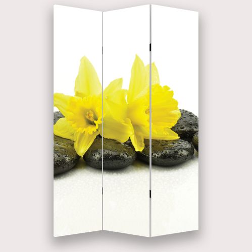 P0351 Decorative Screen Room divider Yellow narcissus (3,4,5 or 6 panels)