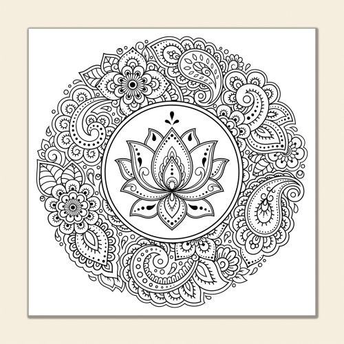 MC0012 MANDALA with Lotus drawing set 