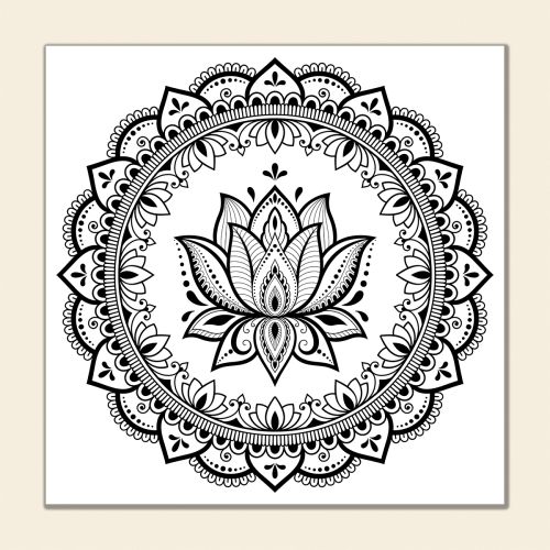 MC0013 MANDALA with Lotus drawing set 