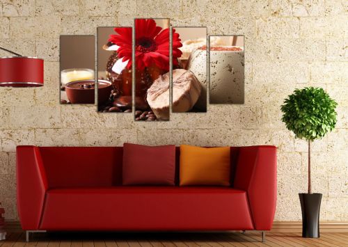 wall art decoration in red and brown