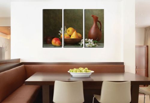 Wall art panels for kitchen and dinning room in brown