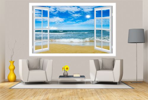 T9228 Wallpaper Window to beautiful beach