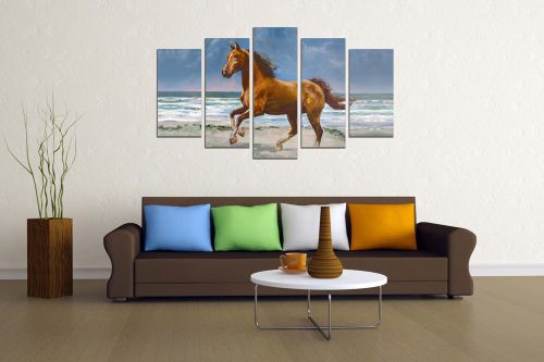 0900 Wall art decoration (set of 5 pieces) Wild horse