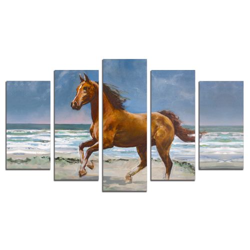 0900 Wall art decoration (set of 5 pieces) Wild horse