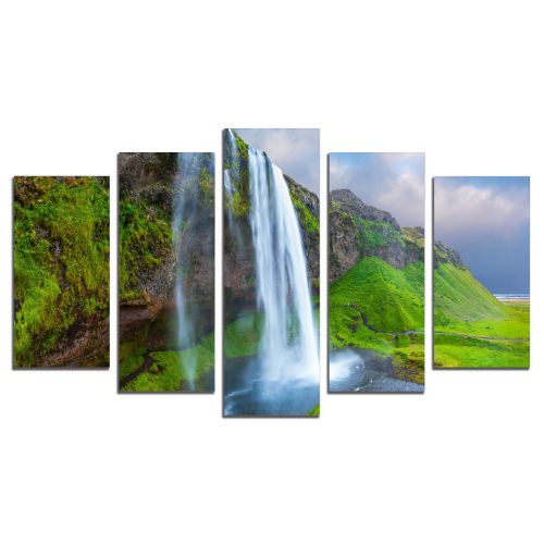 0901 Wall art decoration (set of 5 pieces) Waterfall