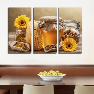 0184 Картина-пано от 3 части Пчелни продукти