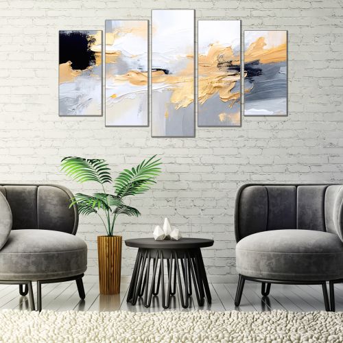 0926 Wall art decoration (set of 5 pieces) Abstraction