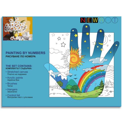 W2577 Paint by numbers set Colorful umbrellas