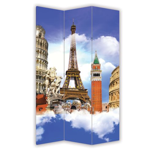 P0367 Decorative Screen Room devider European symbols (3,4,5 or 6 panels)