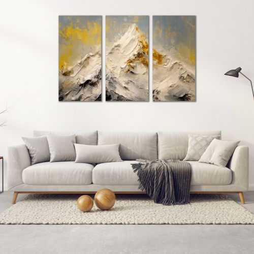 0933 Wall art decoration (set of 3 pieces) Mountain peak