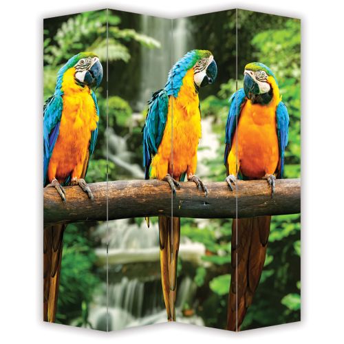 P0429 Decorative Screen Room divider Parrots (3,4,5 or 6 panels)