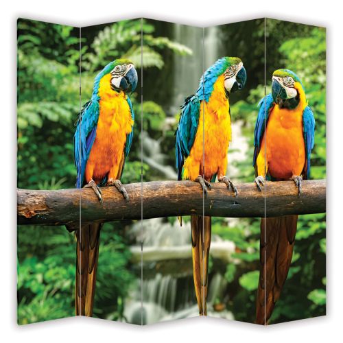 P0429 Decorative Screen Room divider Parrots (3,4,5 or 6 panels)