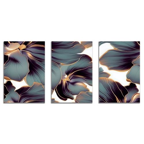 0940 Комплект от 3 картини Абстрактни цветя
