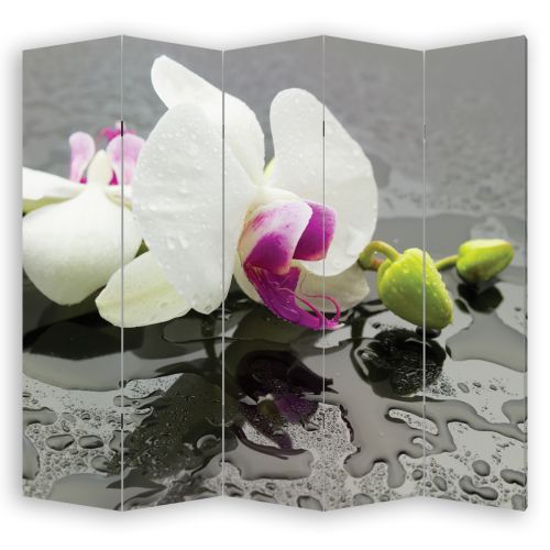 P0439 Декоративен параван Бяла орхидея (3, 4 , 5 или 6 части)