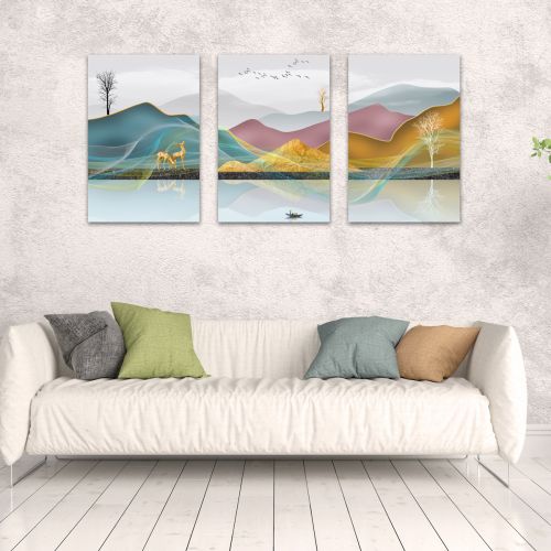 0941 Wall art decoration (set of 3 pieces) Abstract landscape