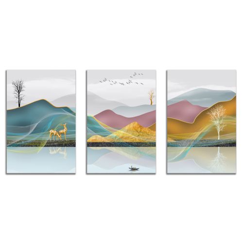 0941 Wall art decoration (set of 3 pieces) Abstract landscape