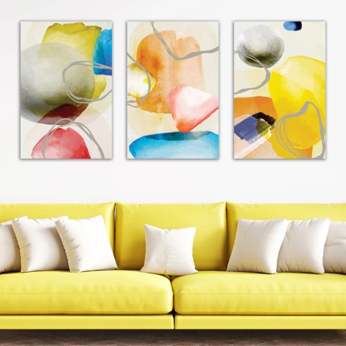 0942 Wall art decoration (set of 3 pieces) Colorful abstraction