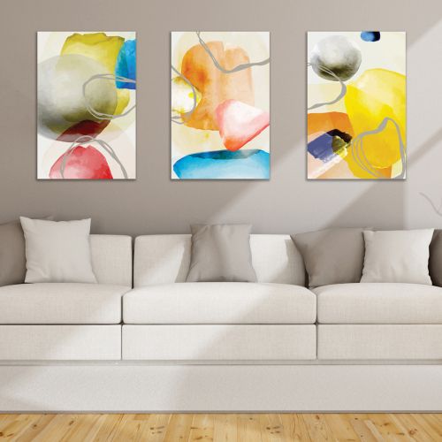 0942 Wall art decoration (set of 3 pieces) Colorful abstraction