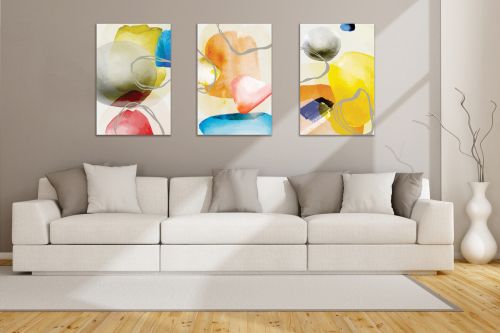 0942 Wall art decoration (set of 3 pieces) Colorful abstraction