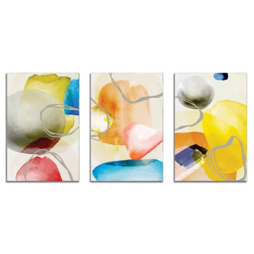 0942 Wall art decoration (set of 3 pieces) Colorful abstraction