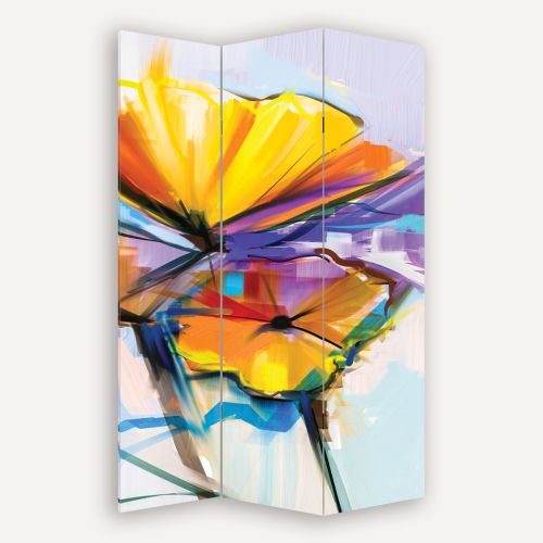P0442 Decorative Screen Room divider Abstract flowers (3,4,5 or 6 panels)