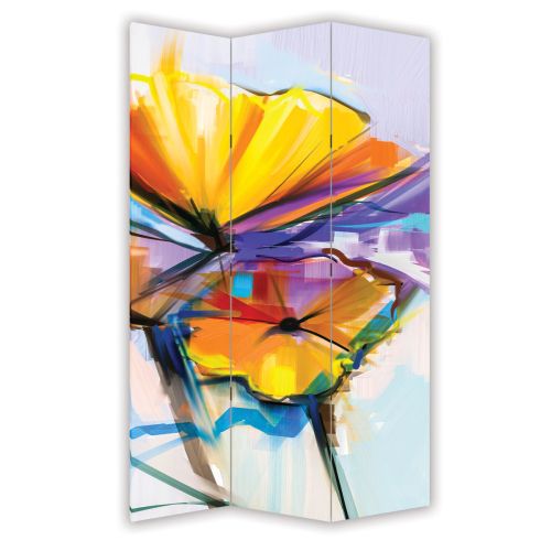 P0442 Decorative Screen Room divider Abstract flowers (3,4,5 or 6 panels)