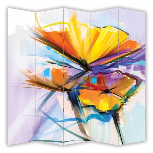 P0442 Decorative Screen Room divider Abstract flowers (3,4,5 or 6 panels)