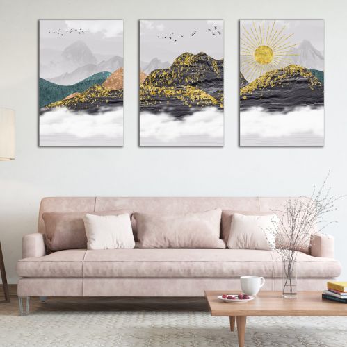 0950 Wall art decoration (set of 3 pieces) Abstract landscape