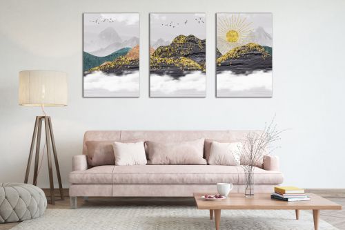 0950 Wall art decoration (set of 3 pieces) Abstract landscape