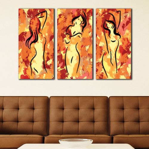 0196 Wall art decoration (set of 3 pieces) Female shapes