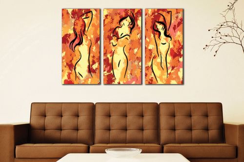 Canvas wall art set  women shapes