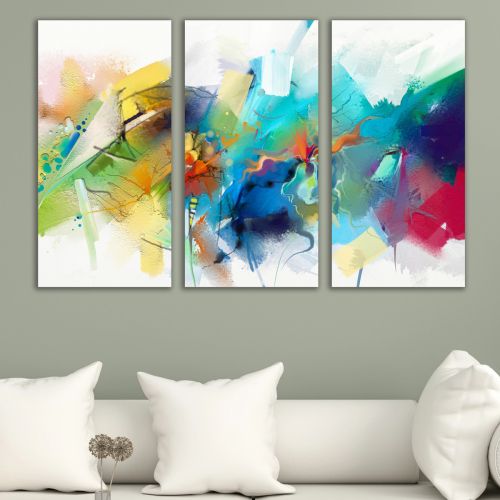 0962 Wall art decoration (set of 3 pieces) Colorful abstraction