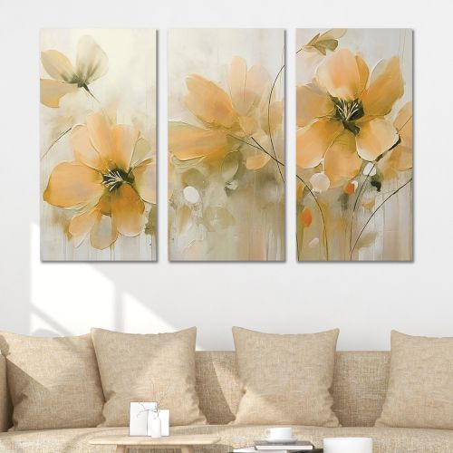 0965 Wall art decoration (set of 3 pieces) Flowers art