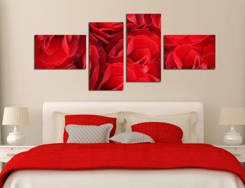 Canvas wall art decoration in red