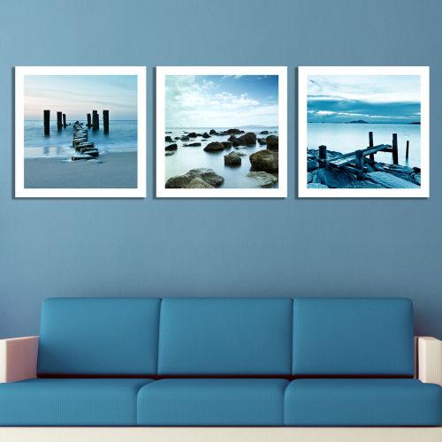 0208 Wall art decoration (set of 3 pieces) Coasts